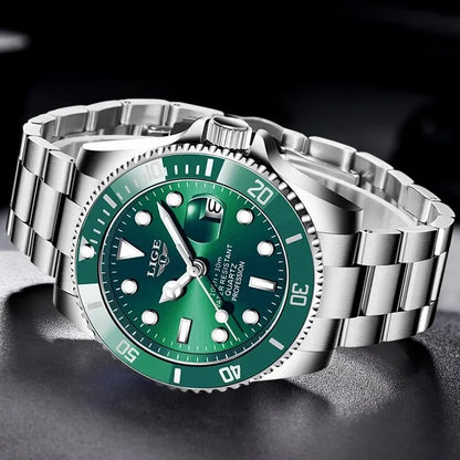 LIGE 30ATM Diver Watch – Luxury Waterproof Quartz Sports Watch for Men