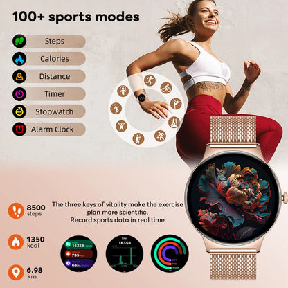 Luxorive LuxeFit Ultra – Women's Slim Smartwatch with Always-On Display & Bluetooth Call