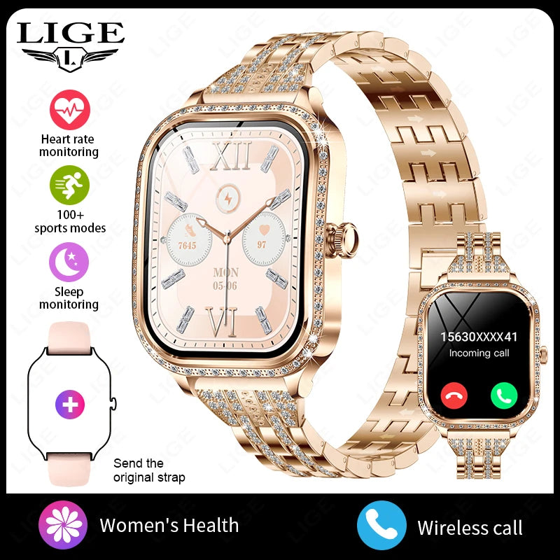 LIGE Women’s Waterproof Smartwatch – Bluetooth Call, Fitness Tracker & Heart Rate Monitor