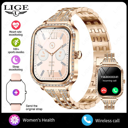 LIGE Women’s Waterproof Smartwatch – Bluetooth Call, Fitness Tracker & Heart Rate Monitor