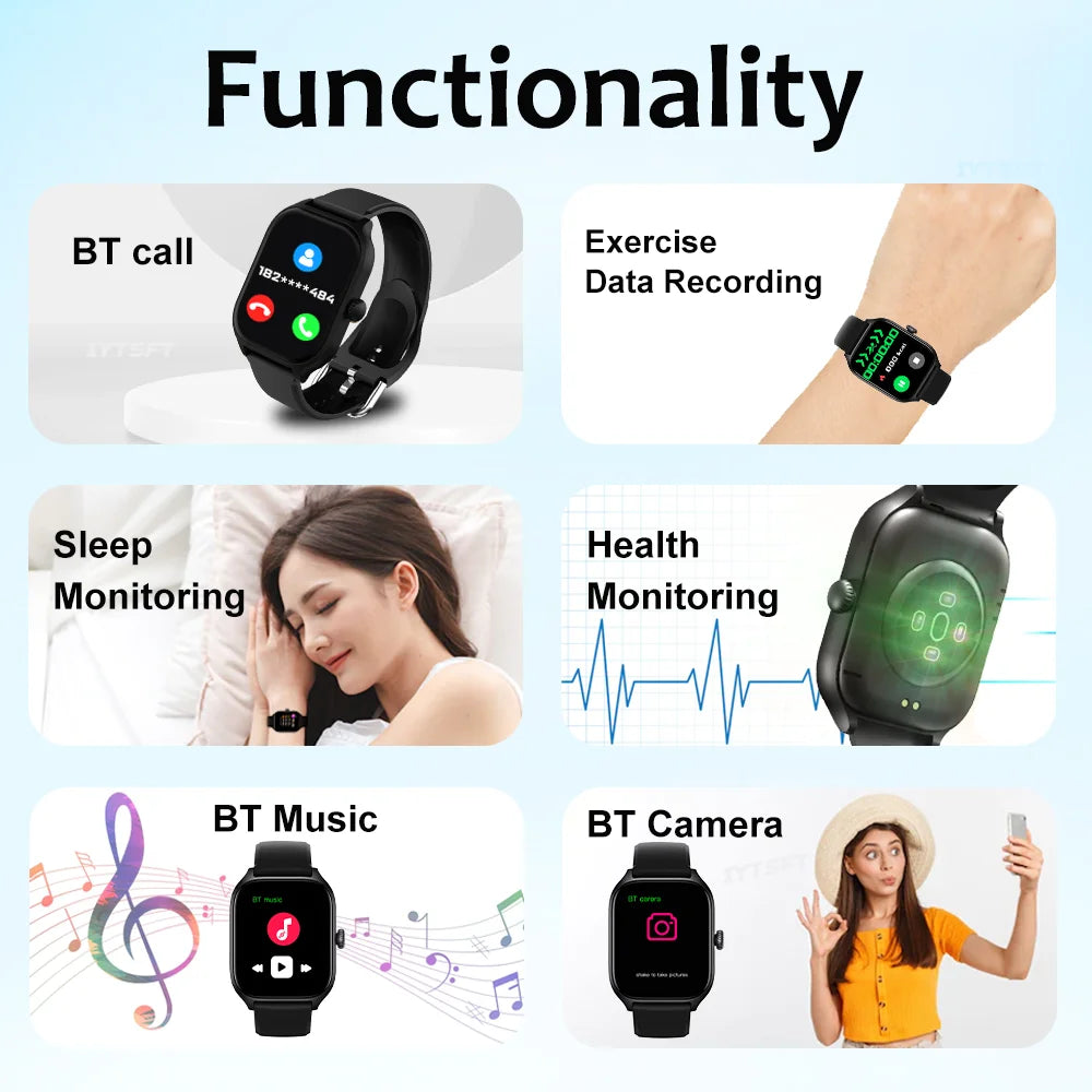 Luxorive GTS Smartwatch – 2.01" HD Display, Bluetooth Call, GPS, NFC, 100+ Sport Modes for Men & Women
