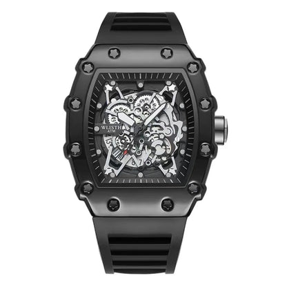 Men's Watch Fashion Automatic Movement Barrel Luminous Waterproof Clock Sports Male's Silicone Strap Quartz Wristwatch New