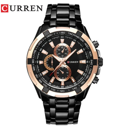CURREN Large Dial Fashion Quartz Watch for Men – Waterproof Business Leisure Wristwatch