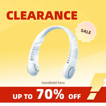 Clearance_Portable mini home summer air-cooled neck hanging fan for outdoor sports, running, travel without blades, wearable USB