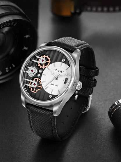 TOMI Men's Gift Box Combination Set Watch Luxury and Simple Business Detachable Strap Quartz Watch Men's Watch Festival Gift