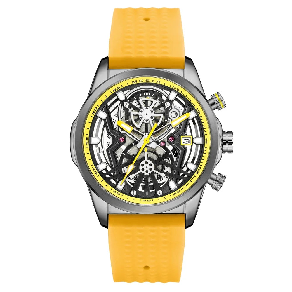 Sport Chronograph Watches for Men Top Luxury Brand MEGIR Quartz Waterproof Fashion Man WristWatch with Auto Date Luminous Hands