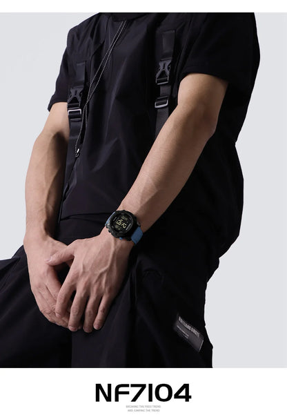 NAVIFORCE Men's Fashion LCD Digital Wristwatch 50m Waterproof Sports Silicone Strap Watches for Man Casual Electronic Male Clock
