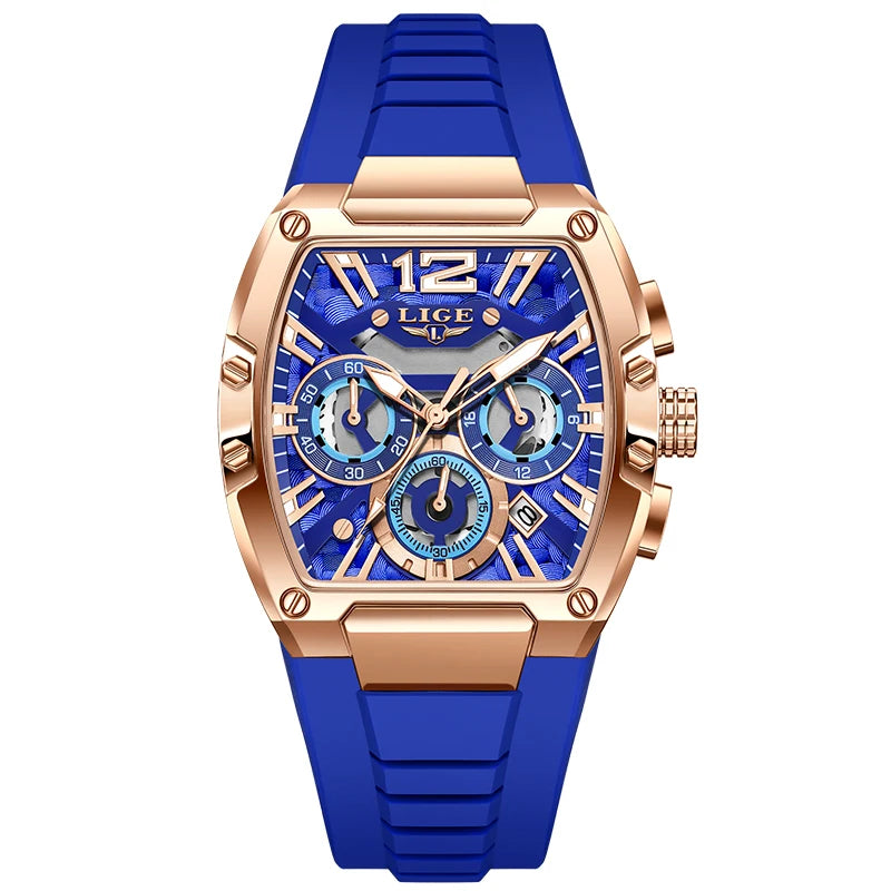 LIGE Men’s Luxury Silicone Military Watch – Casual Sports Waterproof Quartz with Date
