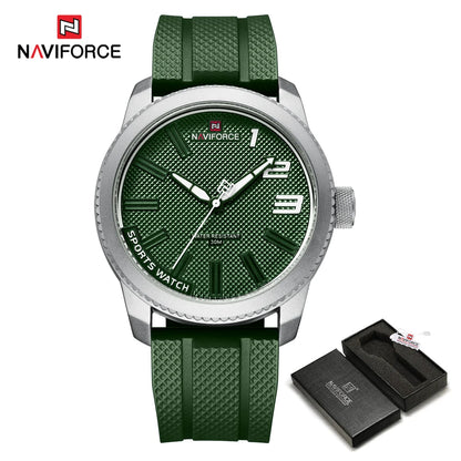 NAVIFORCE Top Brand Watch Men Fashion Casual Waterproof Simple Style Quartz Wristwatch Military Male TPU Strap Clock