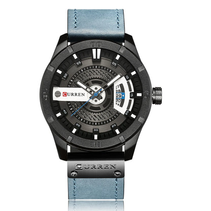 CURREN 8301 Classic Men's Quartz Watch – Waterproof Leather Strap with Calendar