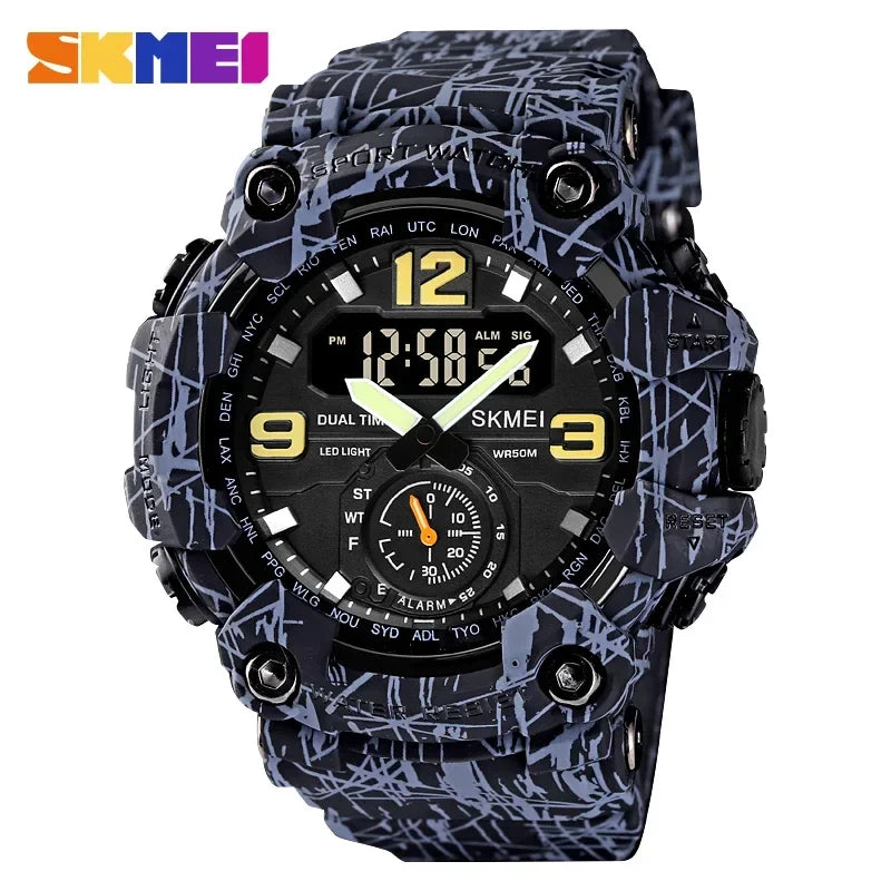 SKMEI 1637 Men’s Dual Movement Sport Watch – Waterproof Digital & Analog Wristwatch