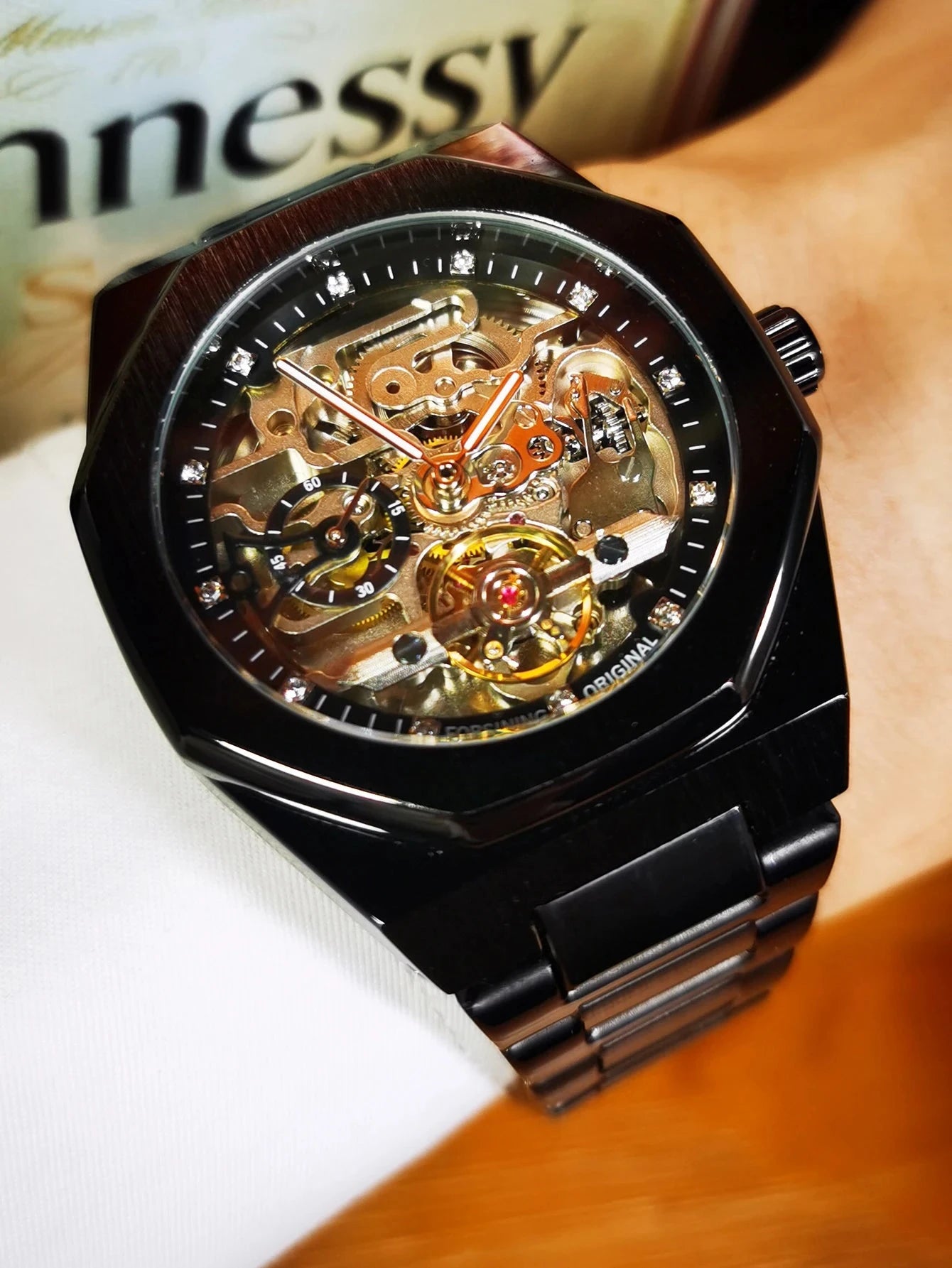 Luxorive Spectra Tourbillon – Automatic Skeleton Watch with Diamond Dial Watchify 