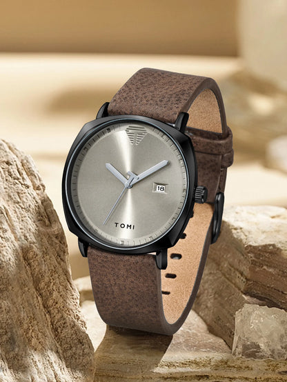 TOMI New 2PCS Luxury Business Men Watch Gift Box Set Simple and Casual Men Calendar Quartz Watch Pen Reloj Men Holiday Gift