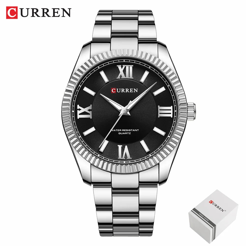 CURREN 8465 Men’s Fashion Quartz Watch – Waterproof Casual Timepiece with Calendar & Luminous Silicone Strap