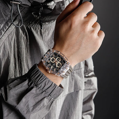 NAVIFORCE Men's Quartz Multifunction Watches Fashion Sports Chronograph 5ATM Waterproof Silicone Band Casual Man Wrist Watch