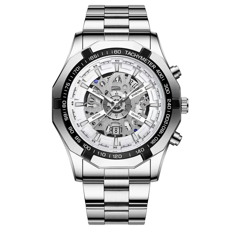 Luxorive BlueCore X – 2025 Luxury Skeleton Steel Watch for Men