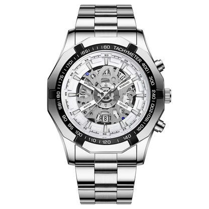 Luxorive BlueCore X – 2025 Luxury Skeleton Steel Watch for Men