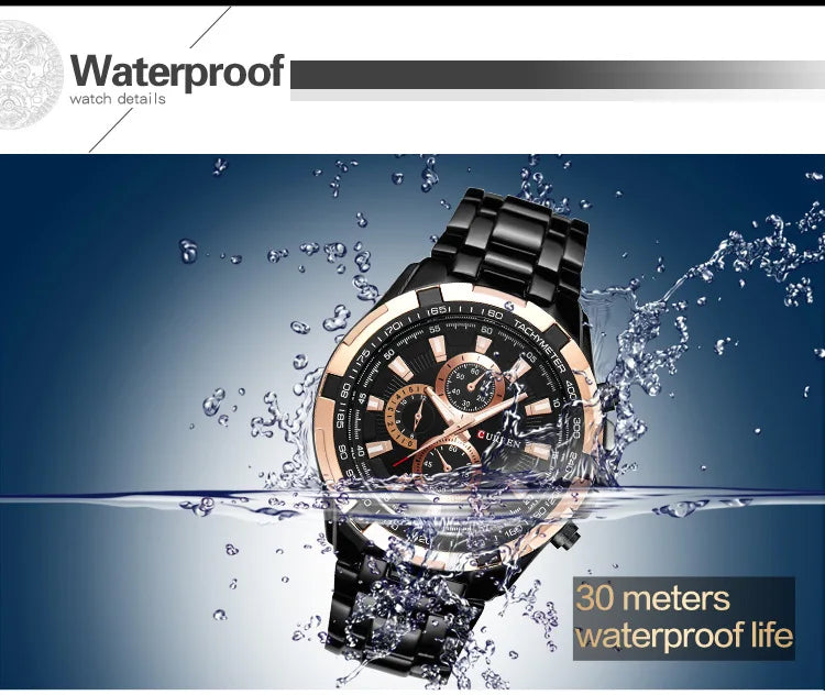 CURREN Large Dial Fashion Quartz Watch for Men – Waterproof Business Leisure Wristwatch