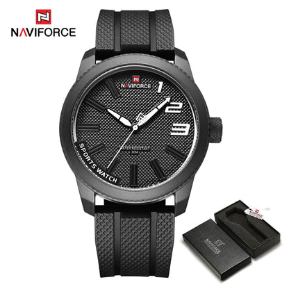 NAVIFORCE Top Brand Watch Men Fashion Casual Waterproof Simple Style Quartz Wristwatch Military Male TPU Strap Clock