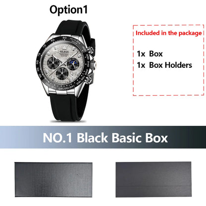 OLEVS Luxury Men's Watches Waterproof Original Quartz Man Watch Moon Phase Watch for Men Chronograph Wrist Watch Luminous Clock
