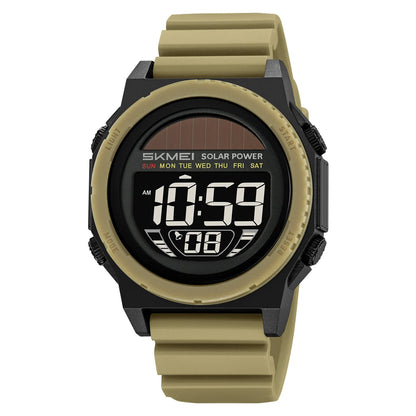 SKMEI Solar Digital Sports Watch for Men – Waterproof Chronograph Wristwatch