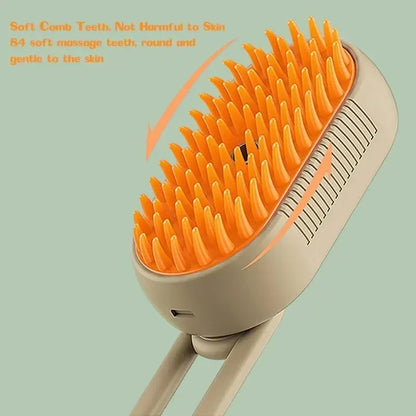 3-in-1 Electric Steamy Dog & Cat Brush – Massage & Hair Removal