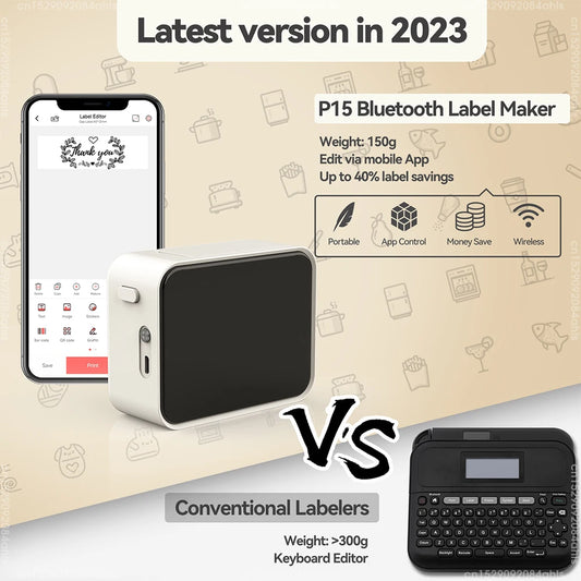 P15 Mini Bluetooth Label Printer – Portable & Thermal