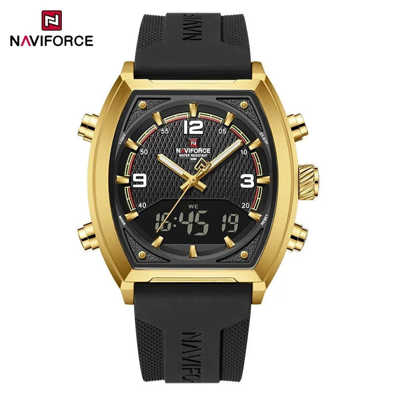 NAVIFORCE Luxury Men's Watches Sport Quartz Watch Men LCD Dual Display Waterproof Luminous Man Wristwatch 2025 Relogio Masculino