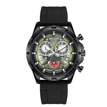 MEGIR Chronograph Men's Watches Top Brand Luxury Original Waterproof Silicone Date Watch for Men Fashion Sport Quartz Wristwatch
