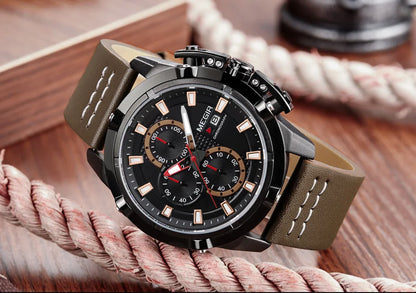 MEGIR Luxury Men's Watch Chronograph Fashion Sport Military Watches Waterproof Male Quartz Wristwatch Clock Montre Homme 2062