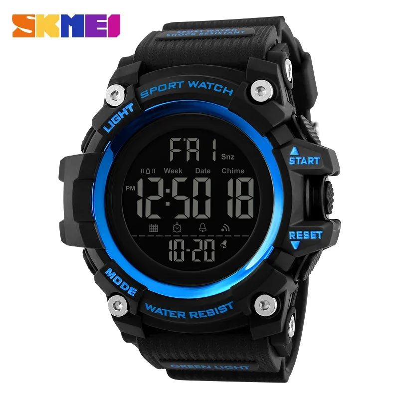 SKMEI 1384 Waterproof Digital Sport Watch for Men – Shockproof Military Electronic Wristwatch