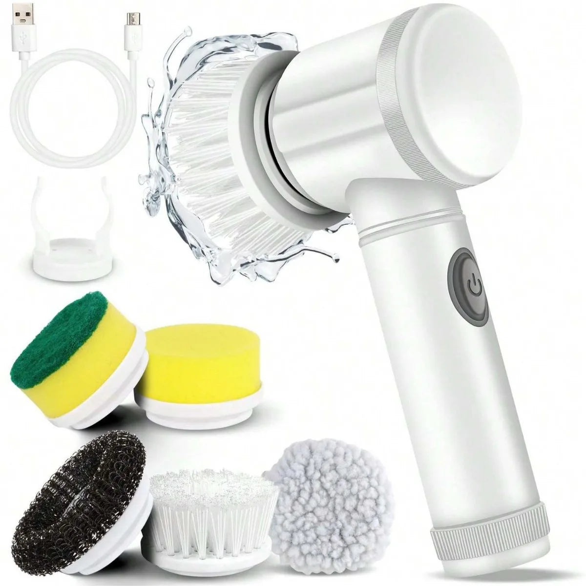 5-in-1 Electric Spin Scrubber – Bathroom & Kitchen Cleaning Brush
