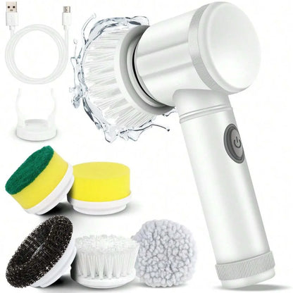 5-in-1 Electric Spin Scrubber – Bathroom & Kitchen Cleaning Brush