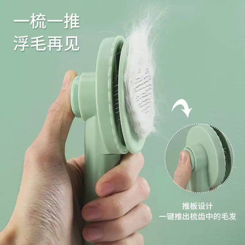 Self-Cleaning Pet Hair Remover Brush – Cat & Dog Grooming Comb