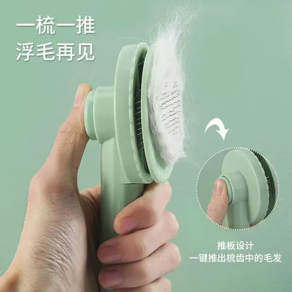 Self-Cleaning Pet Hair Remover Brush – Cat & Dog Grooming Comb