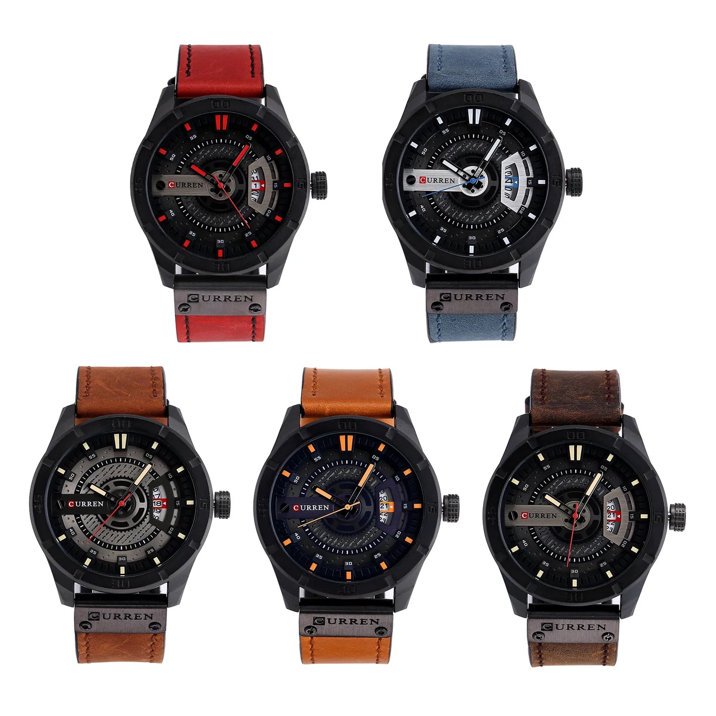 CURREN 8301 Classic Men's Quartz Watch – Waterproof Leather Strap with Calendar