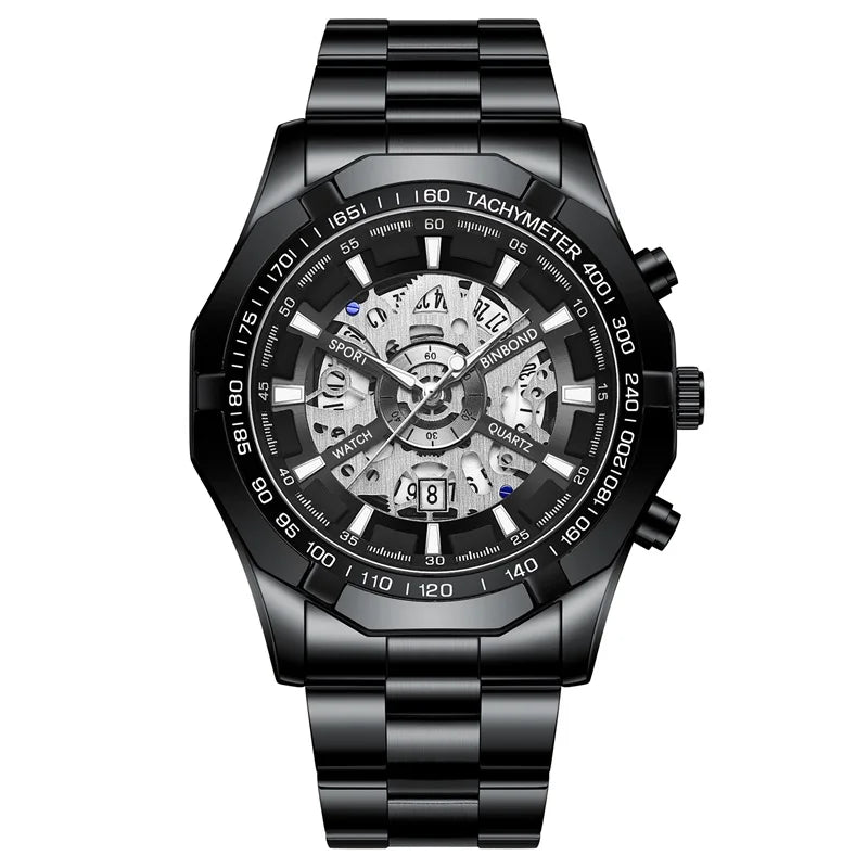 Luxorive BlueCore X – 2025 Luxury Skeleton Steel Watch for Men