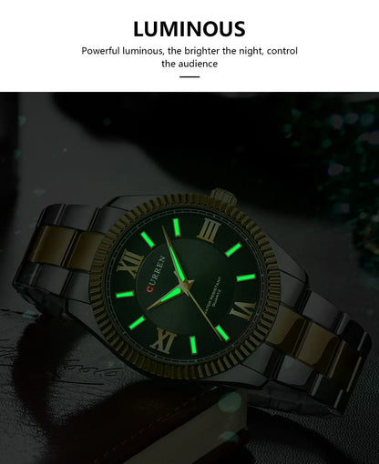 CURREN 8465 Men’s Fashion Quartz Watch – Waterproof Casual Timepiece with Calendar & Luminous Silicone Strap