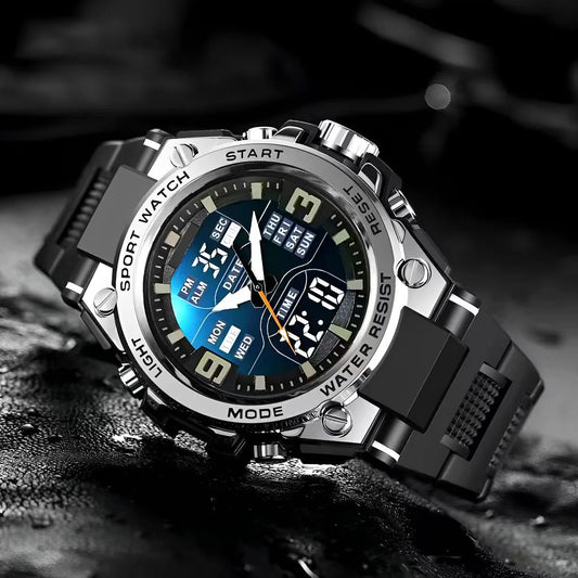 Luxorive DualForce X1  – Luxury Quartz + Digital Watch with Night Light & Waterproof Build