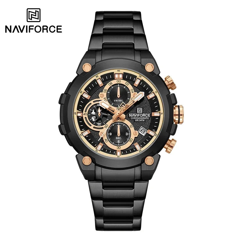 NAVIFORCE Quartz Watch Men Sport Military Waterproof Watches Mens Business Stainless Steel Wristwatch Male Clock reloj hombre