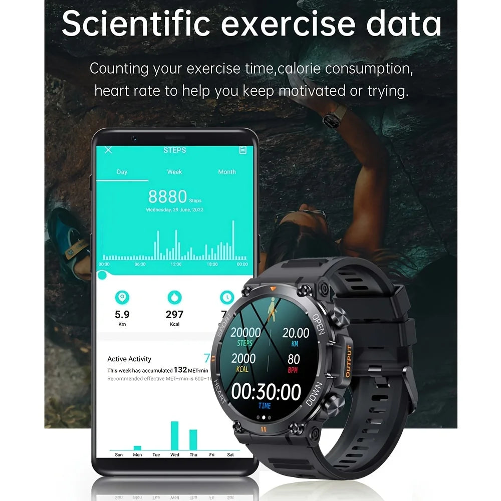 Luxorive K56Pro Smartwatch – 1.39" HD Display, Heart Rate, Bluetooth, 400mAh Battery, Sports & Outdoor Use