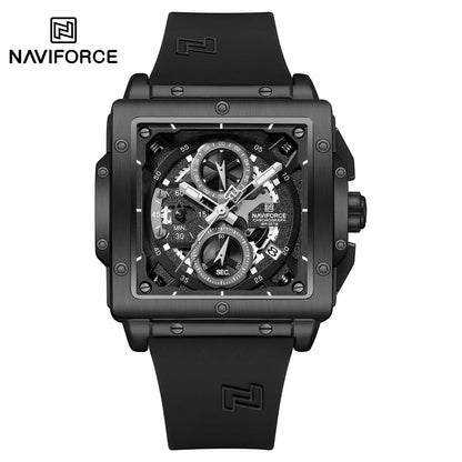 NAVIFORCE Watches for men Sports Unique Square Quartz Date Display Watch Multifunction Chronograph Waterproof Luxury WristWatch