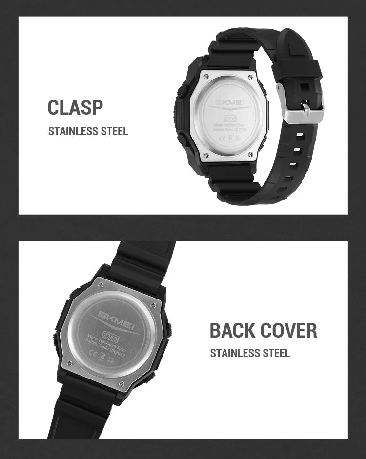 SKMEI Solar Digital Sports Watch for Men – Waterproof Chronograph Wristwatch