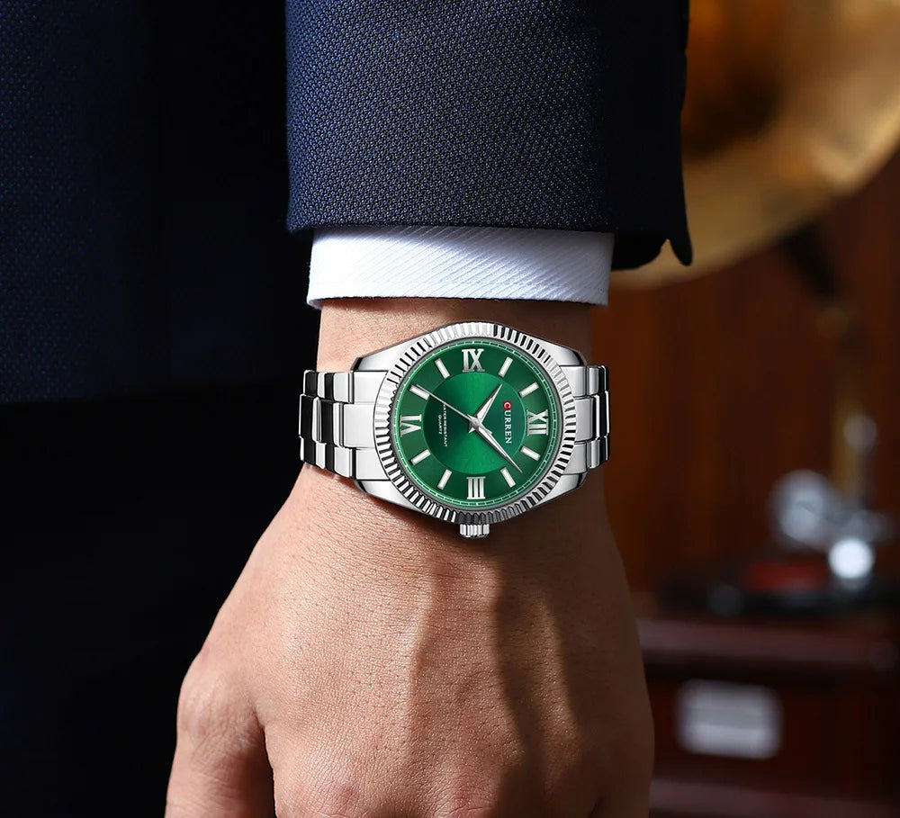 CURREN 8465 Men’s Fashion Quartz Watch – Waterproof Casual Timepiece with Calendar & Luminous Silicone Strap