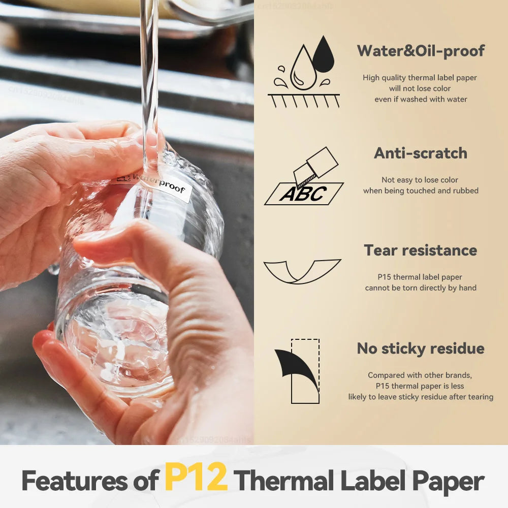 P12 Mini Thermal Label Printer – Portable Sticker Maker