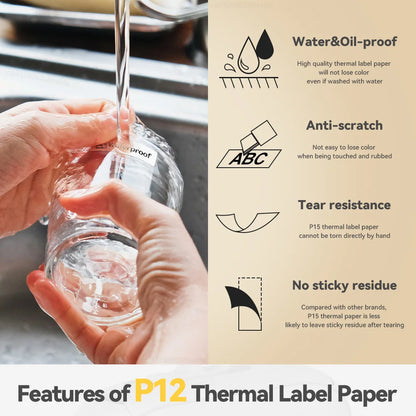 P12 Mini Thermal Label Printer – Portable Sticker Maker