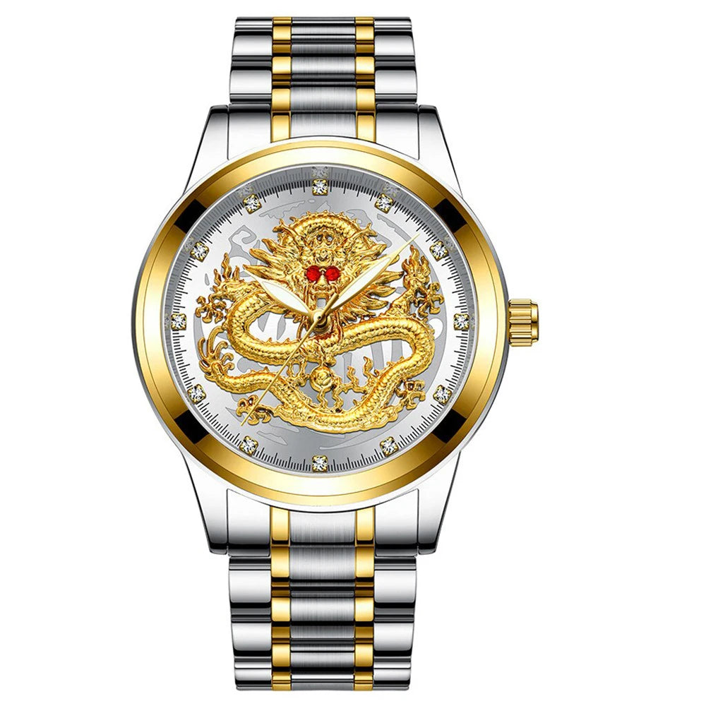 Luxorive DragonCore – Gold Stainless Steel Men’s Quartz Watch