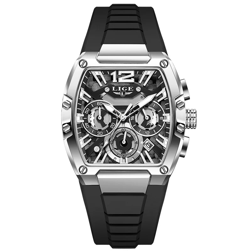 LIGE Men’s Luxury Silicone Military Watch – Casual Sports Waterproof Quartz with Date