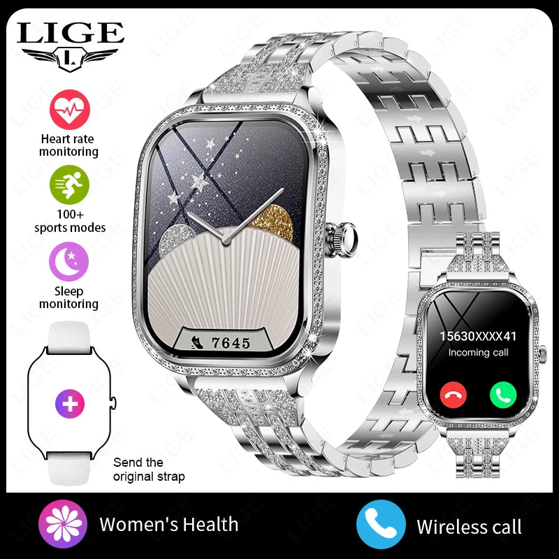 LIGE Women’s Waterproof Smartwatch – Bluetooth Call, Fitness Tracker & Heart Rate Monitor