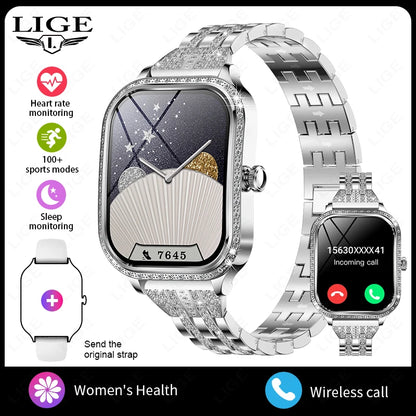 LIGE Women’s Waterproof Smartwatch – Bluetooth Call, Fitness Tracker & Heart Rate Monitor